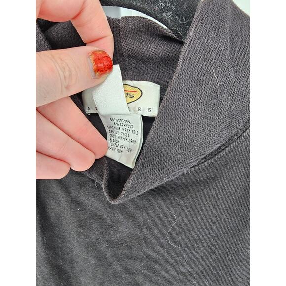 Talbots Black Cotton Blend Long Sleeve Mock-Neck Knitted Top Size PM - Picture 4 of 5